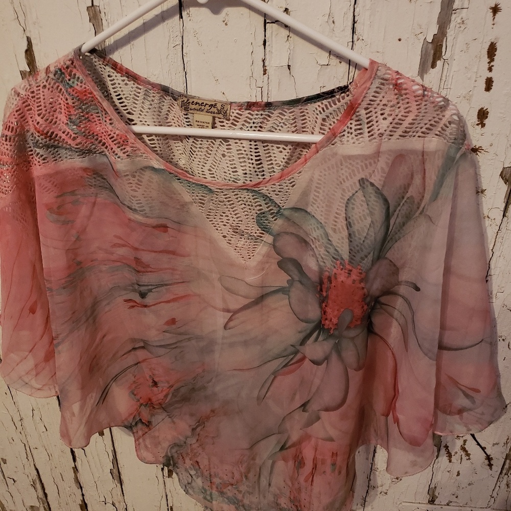 Sheer cape top